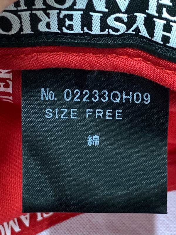 【中古品】【メンズ】 HYSTERIC GLAMOUR ヒステリックグラマー CAP キャップ 帽子 刺繍 185-260723-em-21-min サイズ：FREE カラー：レッド 万代Net店