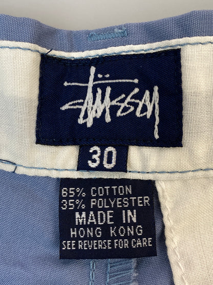 【中古品】【メンズ】 STUSSY ステューシー 90S LOGO SHORTS 90年代 ロゴ ショートパンツ メンズ ボトムス 短パン 153-260720-em-81-min サイズ：30 カラー：スモーキーライトブルー 万代Net店