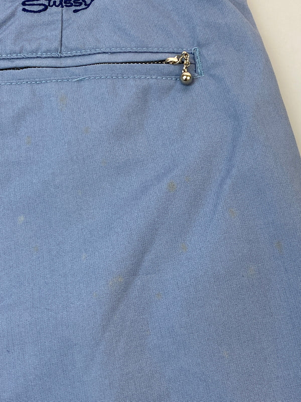 【中古品】【メンズ】 STUSSY ステューシー 90S LOGO SHORTS 90年代 ロゴ ショートパンツ メンズ ボトムス 短パン 153-260720-em-81-min サイズ：30 カラー：スモーキーライトブルー 万代Net店