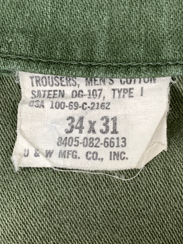【中古品】【メンズ】 U.S.ARMY ユーエスアーミー 60S BAKER PANTS 8405-082-6613 60年代 ベイカーパンツ メンズ ミリタリー ボトムス ワークパンツ 157-260720-em-38-min サイズ：34×31 カラー：オリーブグリーン 万代Net店