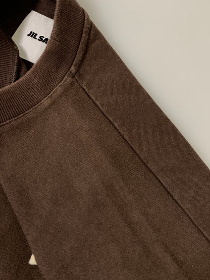 【中古品】【メンズ】 JIL SANDER ジルサンダー KK JM NM 0019 バイカラーTシャツ メンズ トップス 半袖 刺繍 141-260720-em-46-min サイズ：Ｓ カラー：ブラウン/ホワイト 万代Net店