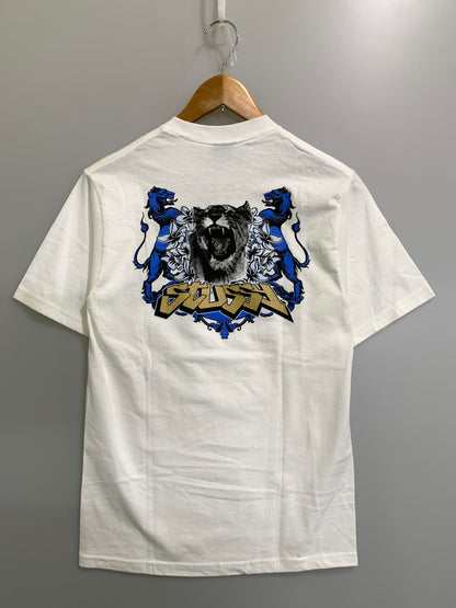 【中古品】【メンズ】 OLD STUSSY オールドステューシー 00S PANTHER × LION LOGO SS TEE パンサー × ライオン ロゴ プリント 半袖 Tシャツ 00年代 ヴィンテージ メンズ トップス 142-260720-em-57-min サイズ：Ｓ カラー：ホワイト 万代Net店