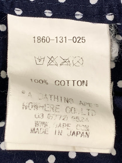 【中古品】【メンズ】 A BATHING APE アベイシングエイプ DOT LS SHIRT ドット ロングスリーブ シャツ メンズ トップス 水玉模様 長袖 142-260720-em-67-min サイズ：M カラー：ネイビー/ホワイト 万代Net店