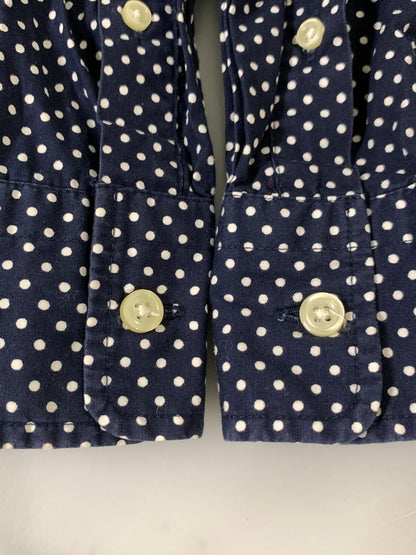 【中古品】【メンズ】 A BATHING APE アベイシングエイプ DOT LS SHIRT ドット ロングスリーブ シャツ メンズ トップス 水玉模様 長袖 142-260720-em-67-min サイズ：M カラー：ネイビー/ホワイト 万代Net店