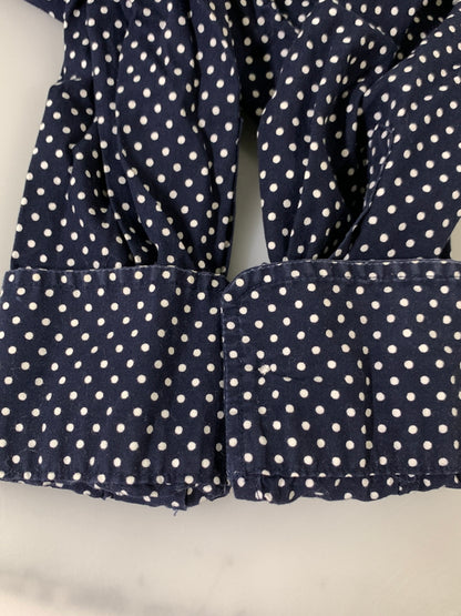 【中古品】【メンズ】 A BATHING APE アベイシングエイプ DOT LS SHIRT ドット ロングスリーブ シャツ メンズ トップス 水玉模様 長袖 142-260720-em-67-min サイズ：M カラー：ネイビー/ホワイト 万代Net店