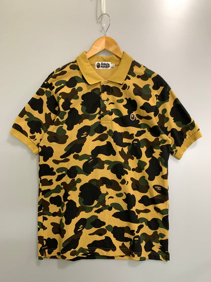 【中古品】【メンズ】 A BATHING APE アベイシングエイプ 1ST CAMO ONE POINT REGULAR FIT POLO SHIRT ファースト カモ ワンポイント レギュラー フィット ポロシャツ 半袖 メンズ 142-260723-em-40-min サイズ：L カラー：マスタード系 万代Net店