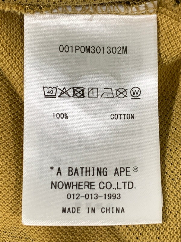 【中古品】【メンズ】 A BATHING APE アベイシングエイプ 1ST CAMO ONE POINT REGULAR FIT POLO SHIRT ファースト カモ ワンポイント レギュラー フィット ポロシャツ 半袖 メンズ 142-260723-em-40-min サイズ：L カラー：マスタード系 万代Net店