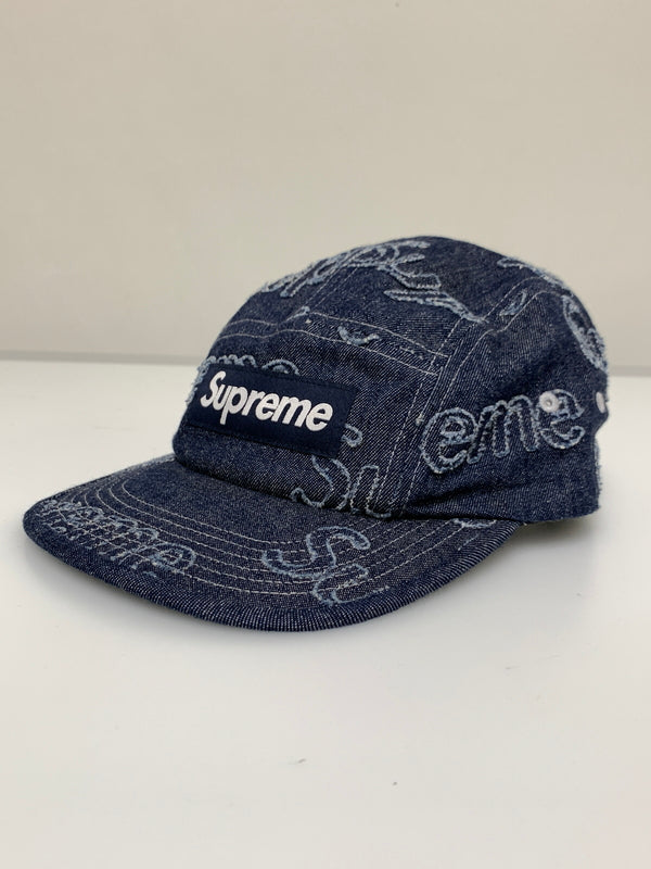 【中古品】【メンズ/レディース】 SUPREME シュプリーム 24AW LASERED DENIM CAMP CAP レーザー ド デニム キャンプ キャップ 帽子 185-260723-em-16-min サイズ：58cm ONE SIZE カラー：インディゴ 万代Net店