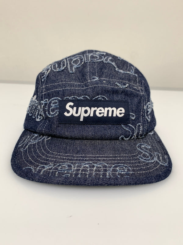 【中古品】【メンズ/レディース】 SUPREME シュプリーム 24AW LASERED DENIM CAMP CAP レーザー ド デニム キャンプ キャップ 帽子 185-260723-em-16-min サイズ：58cm ONE SIZE カラー：インディゴ 万代Net店