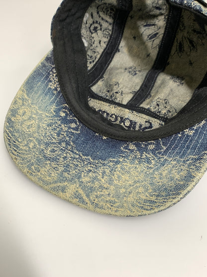 【中古品】【メンズ/レディース】 SUPREME シュプリーム 25SS BANDANA JACQUARD DENIM CAMP CAP バンダナ ジャカード デニム キャンプ キャップ 帽子 185-260723-em-18-min サイズ：58cm ONE SIZE カラー：インディゴ 万代Net店