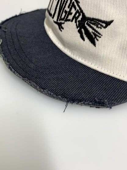 【現状渡し品】【メンズ/レディース】 CHALLENGER チャレンジャー FISH LOGO CAP 初期 ツバ切り フィッシュ ロゴ キャップ 帽子 メッシュキャップ 185-260723-em-20-min カラー：ホワイト/ブラック 万代Net店