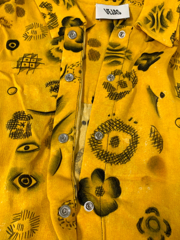 【中古品】【メンズ】 VEJAS ヴェジャス VISCOSE S/S SHIRT ビスコース ショートスリーブ シャツ メンズ トップス 半袖シャツ 141-260723-em-41-min サイズ：34 カラー：マスタード 万代Net店