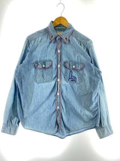 【中古品】【メンズ】 BIGMAC ビッグマック 70'S HANDSTITCH CHAMBRAY SHIRT 70年代 ハンドステッチ シャンブレー シャツ 長袖 ロングスリーブ 146-260724-hu-35-min カラー：ライトブルー系 万代Net店