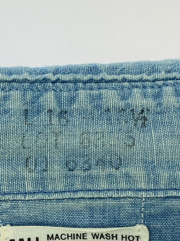 【中古品】【メンズ】 BIGMAC ビッグマック 70'S HANDSTITCH CHAMBRAY SHIRT 70年代 ハンドステッチ シャンブレー シャツ 長袖 ロングスリーブ 146-260724-hu-35-min カラー：ライトブルー系 万代Net店