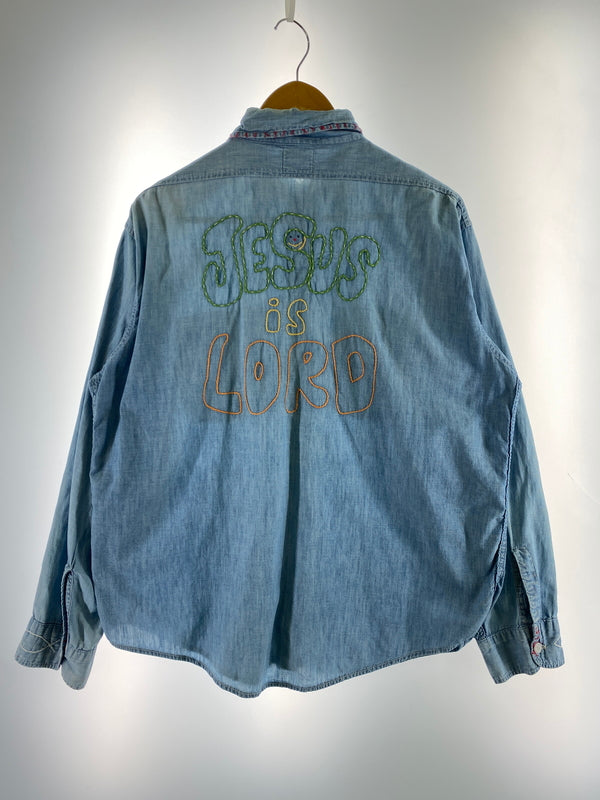 【中古品】【メンズ】 BIGMAC ビッグマック 70'S HANDSTITCH CHAMBRAY SHIRT 70年代 ハンドステッチ シャンブレー シャツ 長袖 ロングスリーブ 146-260724-hu-35-min カラー：ライトブルー系 万代Net店