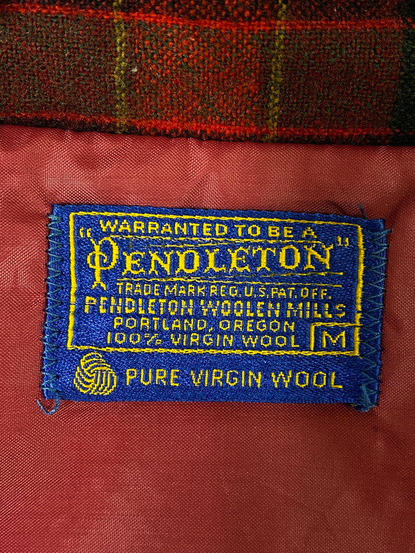 【現状渡し品】【メンズ】 PENDLETON ペンドルトン 60'S WOOL JACKET ウール ジャケット 146-260721-zi-21-min サイズ：M カラー：レッド/グリーン/チェック柄 万代Net店