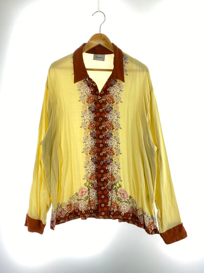 【中古品】【メンズ】 IROQUOIS イロコイ JAPANESE FLOWER L S SHIRT ジャパニーズ フラワー ロングスリーブ シャツ 379102 長袖 シャツ 140-260724-hu-30-min サイズ：2 カラー：イエロー 万代Net店