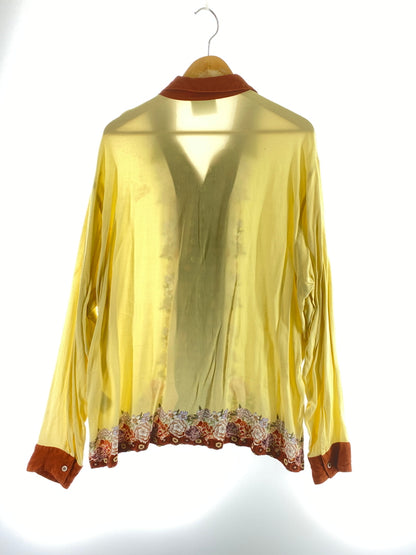 【中古品】【メンズ】 IROQUOIS イロコイ JAPANESE FLOWER L S SHIRT ジャパニーズ フラワー ロングスリーブ シャツ 379102 長袖 シャツ 140-260724-hu-30-min サイズ：2 カラー：イエロー 万代Net店