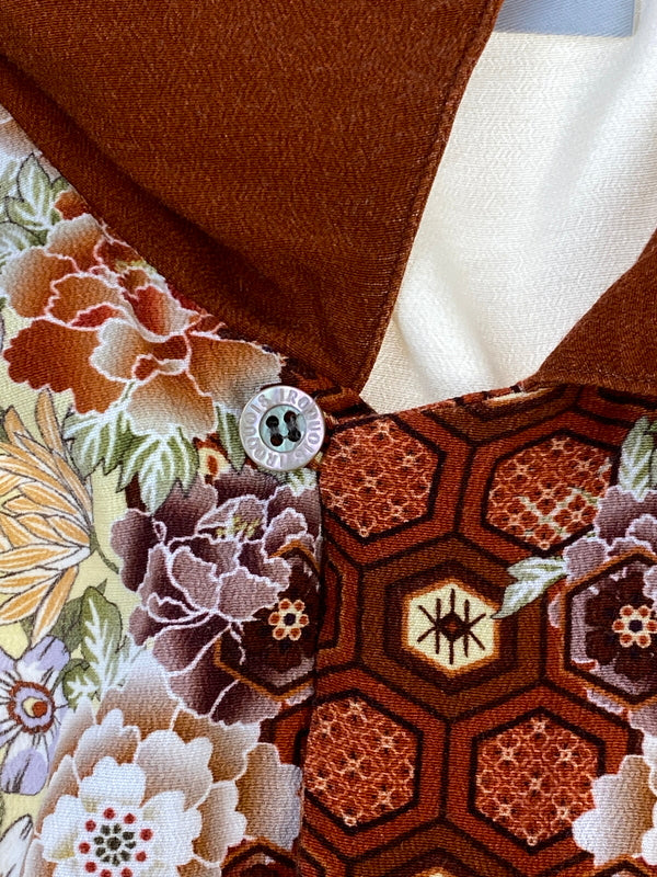【中古品】【メンズ】 IROQUOIS イロコイ JAPANESE FLOWER L S SHIRT ジャパニーズ フラワー ロングスリーブ シャツ 379102 長袖 シャツ 140-260724-hu-30-min サイズ：2 カラー：イエロー 万代Net店