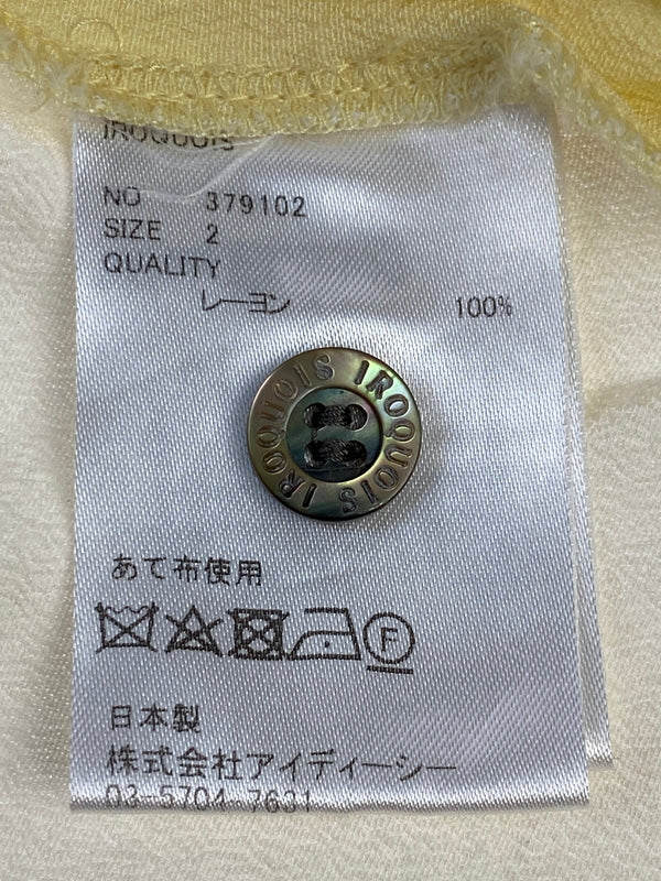 【中古品】【メンズ】 IROQUOIS イロコイ JAPANESE FLOWER L S SHIRT ジャパニーズ フラワー ロングスリーブ シャツ 379102 長袖 シャツ 140-260724-hu-30-min サイズ：2 カラー：イエロー 万代Net店