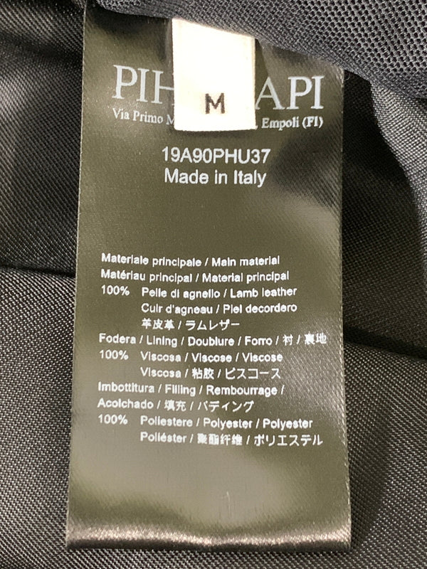 【中古品】【メンズ】 PIHAKAPI ピハカピ LEATHER BLOUSON 19A90PHU37 レザー ブルゾン メンズ アウター 革 ラムレザー 141-260720-em-47-min サイズ：M カラー：ブラック 万代Net店