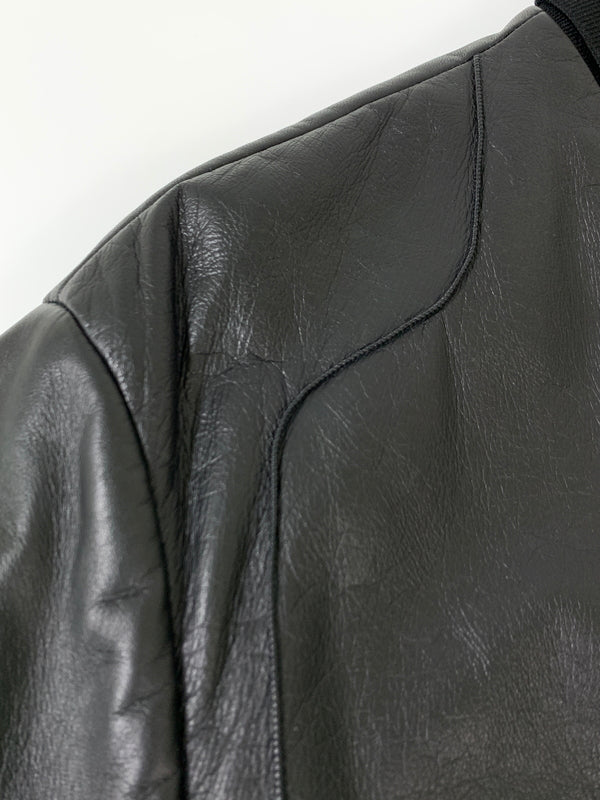 【中古品】【メンズ】 PIHAKAPI ピハカピ LEATHER BLOUSON 19A90PHU37 レザー ブルゾン メンズ アウター 革 ラムレザー 141-260720-em-47-min サイズ：M カラー：ブラック 万代Net店