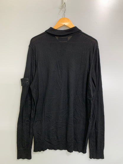 【中古品】【メンズ】 STONE ISLAND ストーンアイランド GHOST PIECE WOOL KNIT K1S155100071S00FC ゴーストピース ウールニット ポロシャツ メンズ トップス 長袖 141-260720-em-44-min サイズ：Ｌ カラー：ブラック 万代Net店
