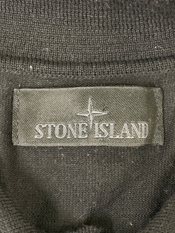 【中古品】【メンズ】 STONE ISLAND ストーンアイランド GHOST PIECE WOOL KNIT K1S155100071S00FC ゴーストピース ウールニット ポロシャツ メンズ トップス 長袖 141-260720-em-44-min サイズ：Ｌ カラー：ブラック 万代Net店