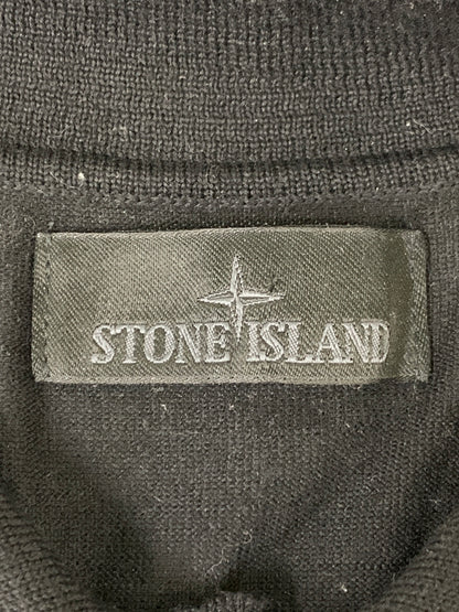 【中古品】【メンズ】 STONE ISLAND ストーンアイランド GHOST PIECE WOOL KNIT K1S155100071S00FC ゴーストピース ウールニット ポロシャツ メンズ トップス 長袖 141-260720-em-44-min サイズ：Ｌ カラー：ブラック 万代Net店