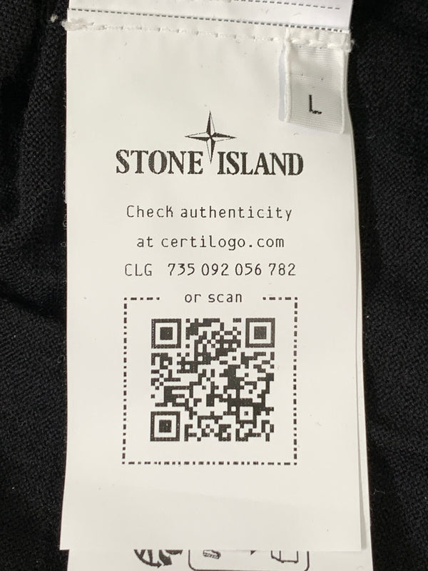 【中古品】【メンズ】 STONE ISLAND ストーンアイランド GHOST PIECE WOOL KNIT K1S155100071S00FC ゴーストピース ウールニット ポロシャツ メンズ トップス 長袖 141-260720-em-44-min サイズ：Ｌ カラー：ブラック 万代Net店