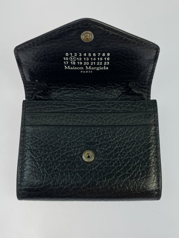 【中古品】【メンズ】 MAISON MARGIELA メゾン マルジェラ 4ステッチ アコーディオン フォールド レザー コンパクトウォレット カードケース S56UI0149 200-260723-jt-11-min カラー：ブラック 万代Net店