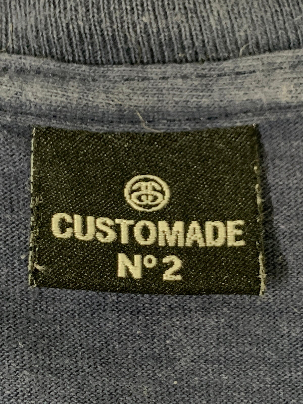 【中古品】【メンズ】 STUSSY CUSTOMADE ステューシー カスタムメイド SKULL PRINT TEE スカル プリント 半袖Tシャツ メンズ トップス 骸骨 142-260720-em-55-min カラー：ネイビー 万代Net店