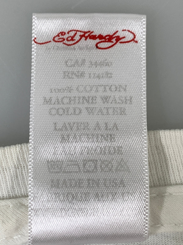 【中古品】【メンズ】 ED HARDY エドハーディー BIG PRINT TEE ビッグ プリント 半袖 Tシャツ メンズ トップス 146-260720-em-63-min サイズ：M カラー：ホワイト 万代Net店