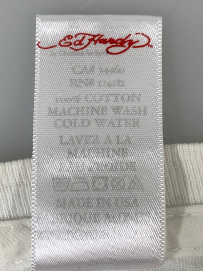 【中古品】【メンズ】 ED HARDY エドハーディー BIG PRINT TEE ビッグ プリント 半袖 Tシャツ メンズ トップス 146-260720-em-63-min サイズ：M カラー：ホワイト 万代Net店