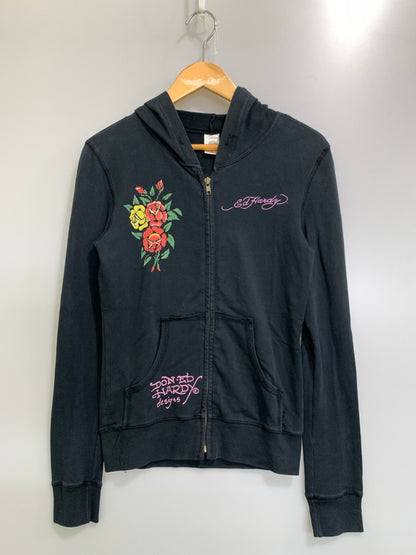 【中古品】【メンズ】 ED HARDY エドハーディ ZIP HOODIE ジップ フーディ ジップアップ メンズ ライトアウター パーカー 146-260720-em-60-min サイズ：Ｓ カラー：ブラック 万代Net店
