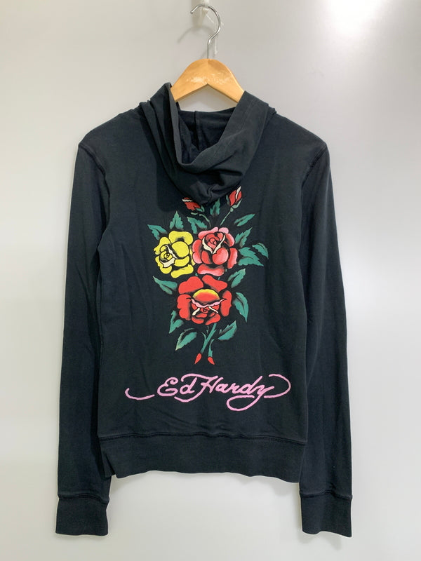 【中古品】【メンズ】 ED HARDY エドハーディ ZIP HOODIE ジップ フーディ ジップアップ メンズ ライトアウター パーカー 146-260720-em-60-min サイズ：Ｓ カラー：ブラック 万代Net店