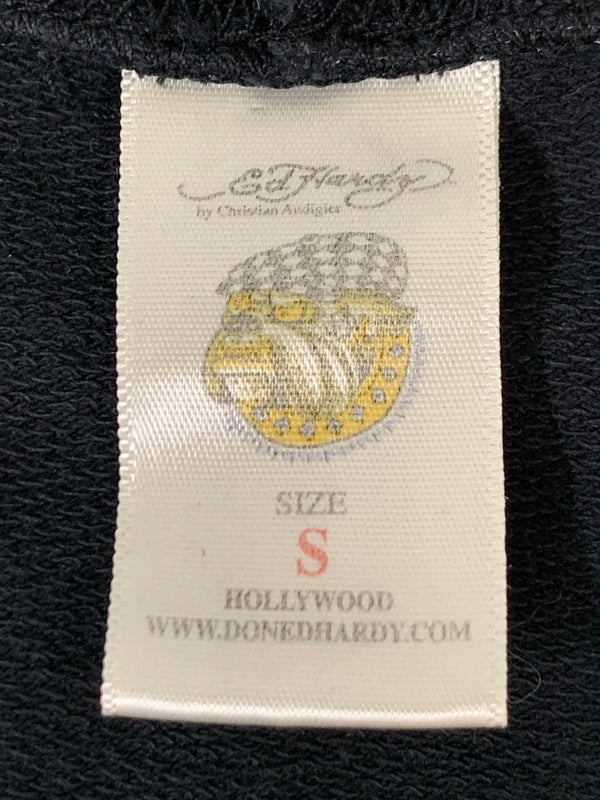 【中古品】【メンズ】 ED HARDY エドハーディ ZIP HOODIE ジップ フーディ ジップアップ メンズ ライトアウター パーカー 146-260720-em-60-min サイズ：Ｓ カラー：ブラック 万代Net店