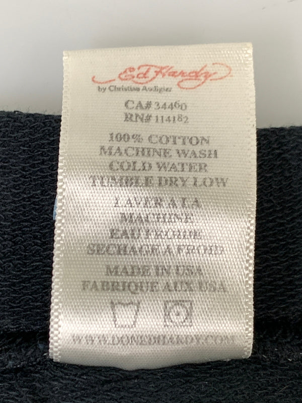 【中古品】【メンズ】 ED HARDY エドハーディ ZIP HOODIE ジップ フーディ ジップアップ メンズ ライトアウター パーカー 146-260720-em-60-min サイズ：Ｓ カラー：ブラック 万代Net店