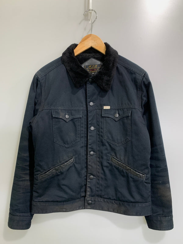 【中古品】【メンズ】 R.J.B アールジェイビー コットンツイル ボア ジャケット メンズ アウター ボタンダウン 145-260720-em-54-min サイズ：38 カラー：ブラック 万代Net店