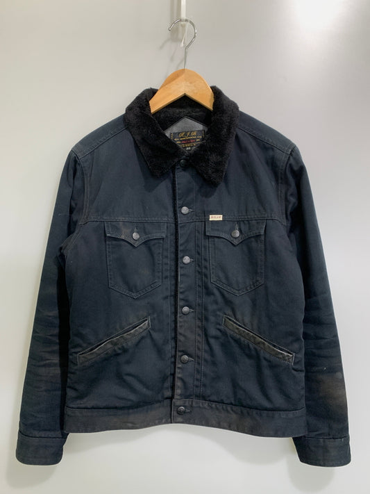 【中古品】【メンズ】 R.J.B アールジェイビー コットンツイル ボア ジャケット メンズ アウター ボタンダウン 145-260720-em-54-min サイズ：38 カラー：ブラック 万代Net店