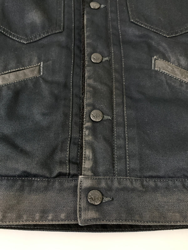 【中古品】【メンズ】 R.J.B アールジェイビー コットンツイル ボア ジャケット メンズ アウター ボタンダウン 145-260720-em-54-min サイズ：38 カラー：ブラック 万代Net店
