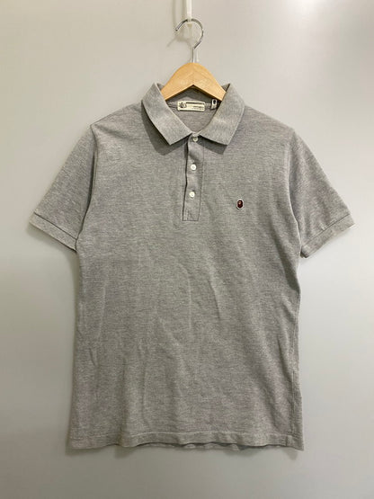 【中古品】【メンズ】 A BATHING APE アベイシングエイプ 90S SS POLO SHIRT ポロシャツ トップス 142-260721-zi-09-min サイズ：M カラー：グレー 万代Net店