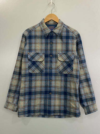 【中古品】【メンズ】 PENDLETON テンダーロイン WOOL PLAID LOOP SHIRT 70S ウール プレイド ループシャツ 70年代 メンズ 長袖シャツ ヴィンテージ 144-260720-em-86-min サイズ：Ｓ カラー：ブルー系 万代Net店