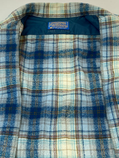 【中古品】【メンズ】 PENDLETON テンダーロイン WOOL PLAID LOOP SHIRT 70S ウール プレイド ループシャツ 70年代 メンズ 長袖シャツ ヴィンテージ 144-260720-em-86-min サイズ：Ｓ カラー：ブルー系 万代Net店