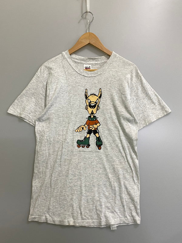 【中古品】【メンズ】 ANVIL アンビル USA製 90S SS PRINT TEE プリント Tシャツ トップス 146-260721-zi-03-min サイズ：M カラー：グレー 万代Net店