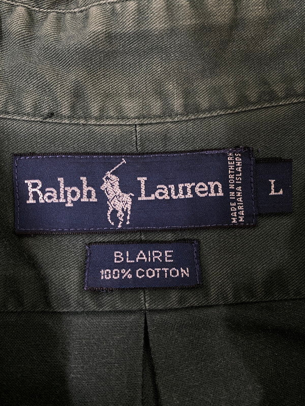 【中古品】【メンズ】 POLO RALPH LAUREN ポロ・ラルフローレン BLAIRE SS SHIRT 半袖 シャツ トップス 146-260721-zi-06-min サイズ：L カラー：モスグリーン 万代Net店