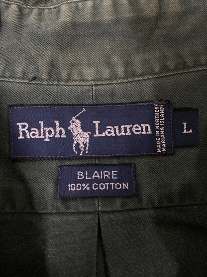【中古品】【メンズ】 POLO RALPH LAUREN ポロ・ラルフローレン BLAIRE SS SHIRT 半袖 シャツ トップス 146-260721-zi-06-min サイズ：L カラー：モスグリーン 万代Net店