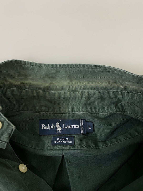 【中古品】【メンズ】 POLO RALPH LAUREN ポロ・ラルフローレン BLAIRE SS SHIRT 半袖 シャツ トップス 146-260721-zi-06-min サイズ：L カラー：モスグリーン 万代Net店