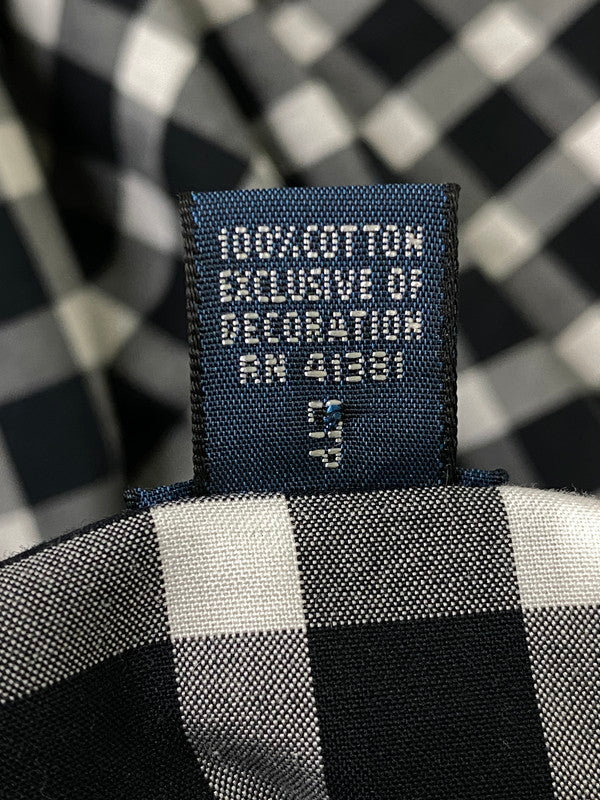 【中古品】【メンズ】 POLO RALPH LAUREN ポロ・ラルフローレン CLASSIC FIT GINGHAM CHECK BD SS SHIRT 半袖 シャツ トップス 146-260721-zi-05-min サイズ：L カラー：ブラック/ホワイト 万代Net店