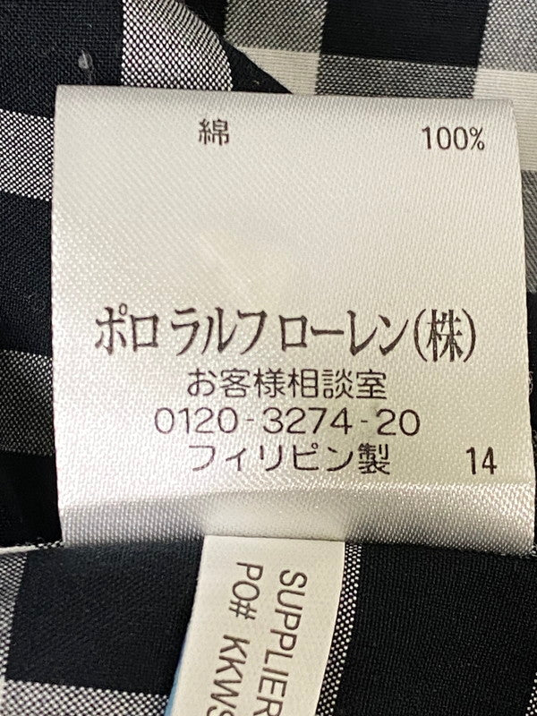 【中古品】【メンズ】 POLO RALPH LAUREN ポロ・ラルフローレン CLASSIC FIT GINGHAM CHECK BD SS SHIRT 半袖 シャツ トップス 146-260721-zi-05-min サイズ：L カラー：ブラック/ホワイト 万代Net店